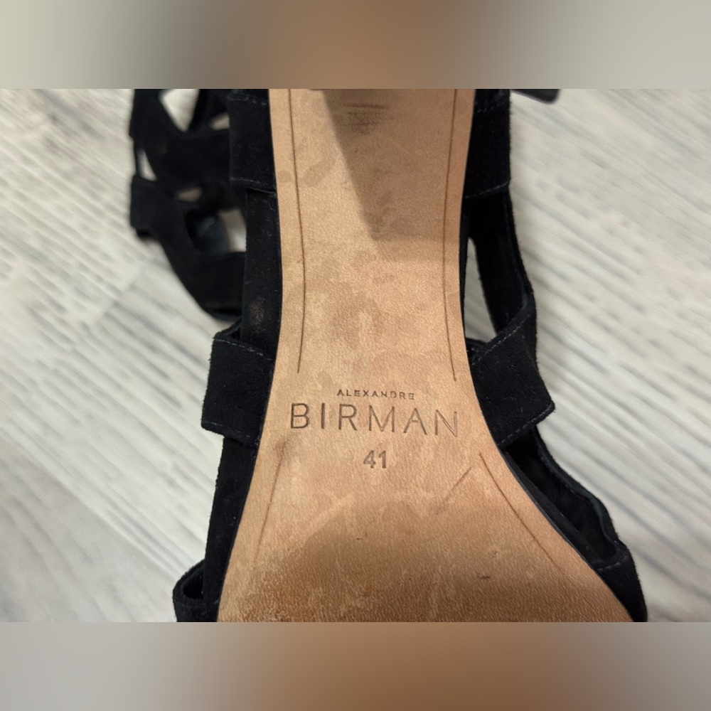 Alexandre Birman Loretta Black Suede Cutout Block Heels Size 41 /11 US $995 EUC - Picture 12 of 15